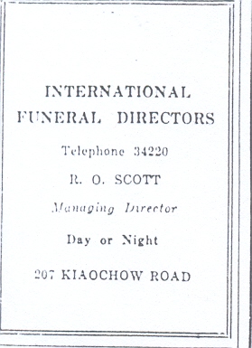 EO Scott undertakers ad - Shanghai - 1936