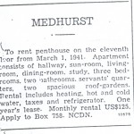 Medhurst apartment ad - 1941