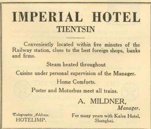 Imperial Hotel Tientsin - 1924