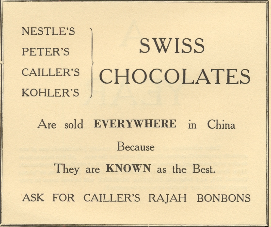 Swiss Chocolates - 1924