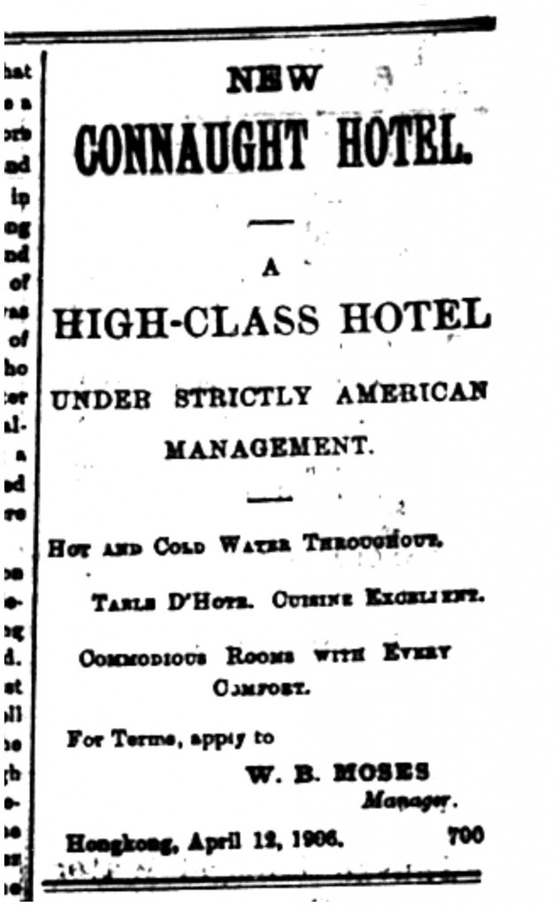 New Connaught Hotel HK 1907